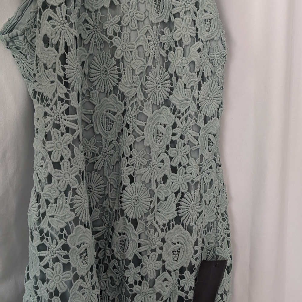 Lulu's Soft Green Crochet Dress